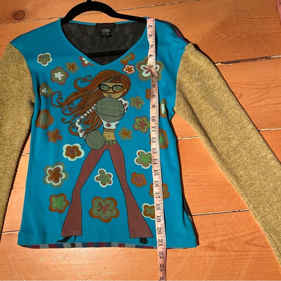 Vintage and Numbered 1997 Custo Barcelona Psychedelic Flower Long Sleeve Top - Picture 14 of 16
